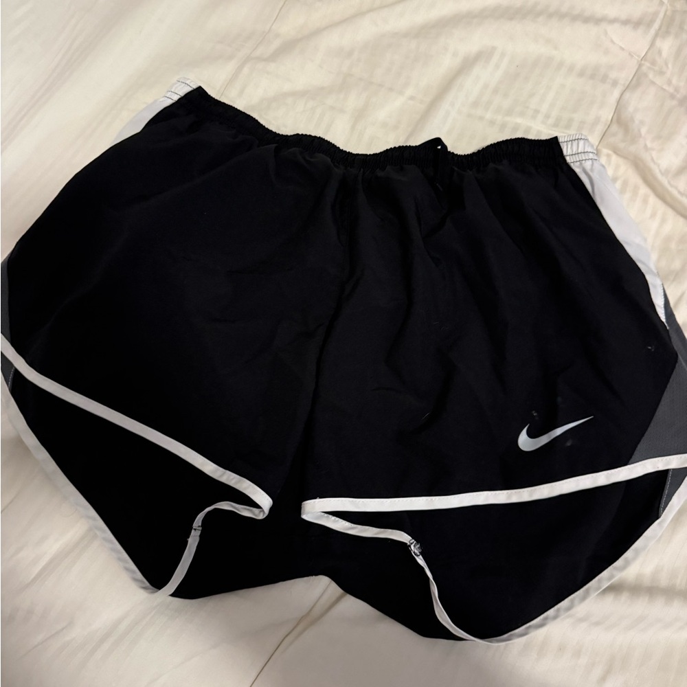 Nike Women's Black and White Athletic Shorts